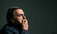 L'ex-président brésilien (2019-2023) Jair Bolsonaro lors d'une conférence dans l'Etat de Santa Catarina, au Brésil, le 6 juillet 2024 ( AFP / Evaristo Sa )