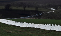 Ligne de défense ukrainienne dans la région de Zaporijjia au sud du pays