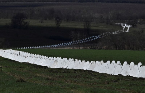 Ligne de défense ukrainienne dans la région de Zaporijjia au sud du pays
