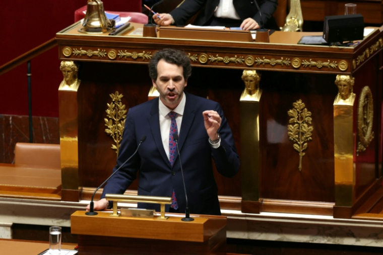 Le député LFI Bastien Lachaud lors d'un débat sur la situation au Moyen-Orient à l'Assemblée nationale, le 25 mars 2026 à Paris ( AFP / Alain JOCARD )