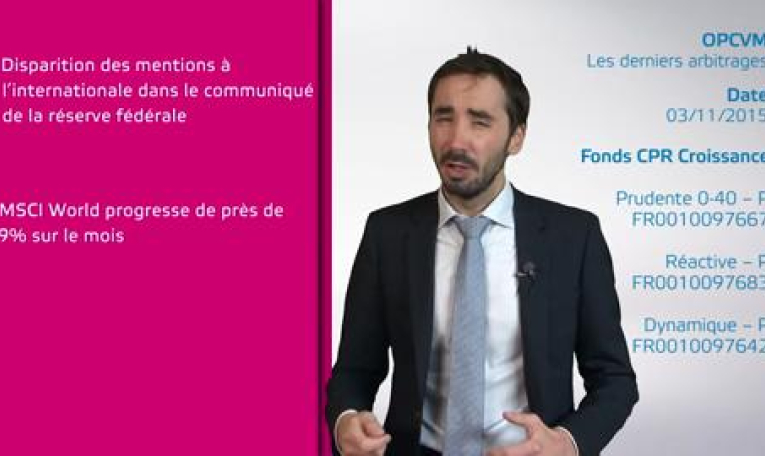 CPR Asset Management, OPCVM - Les derniers arbitrages : CPR Croissance Reactive P FR0010097683, octobre 2015.