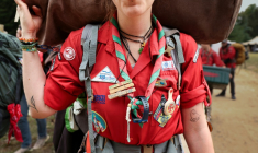 Rassemblement des scouts de France intitulé "Clameurs" à Jambville dans les Yvelines le 24 juillet 2025 ( AFP / ALAIN JOCARD )