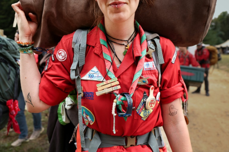 Rassemblement des scouts de France intitulé "Clameurs" à Jambville dans les Yvelines le 24 juillet 2025 ( AFP / ALAIN JOCARD )