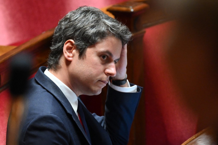 Gabriel Attal à Paris, le 3 avril 2024. ( AFP / BERTRAND GUAY )