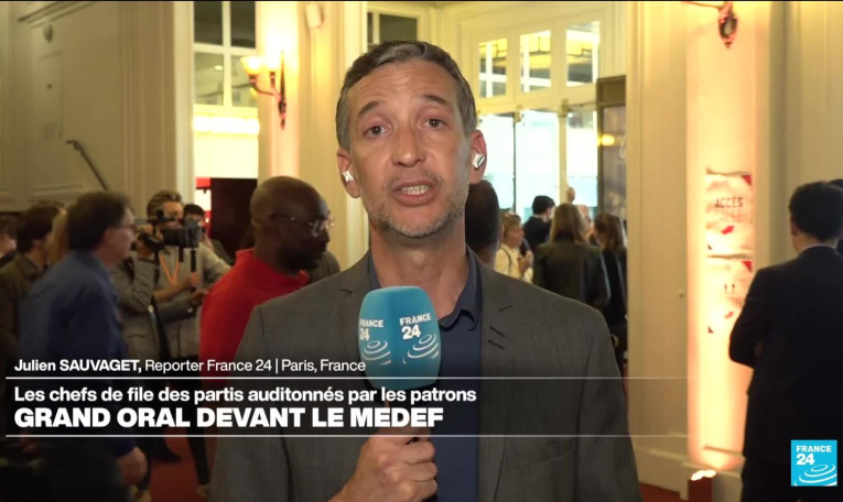 Législatives : devant les patronat, la gauche se défend, le RN veut rassurer