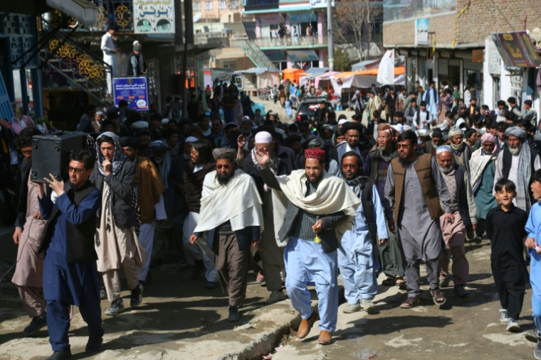 Manifestation de solidarité envers les talibans, à Ghazni, en Afghanistan, le 3 mars 2026 ( AFP / - )