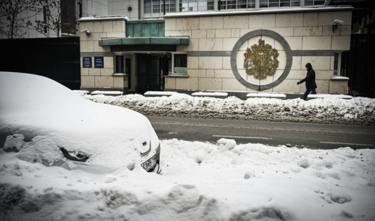 L'ambassade britannique à Moscou, le 15 janvier 2026 ( AFP / Alexander NEMENOV )