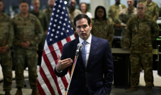 Marco Rubio en visite au Centre de coordination militaro-civile de Kiryat Gat, le 24 octobre 2025 ( POOL / Fadel SENNA )