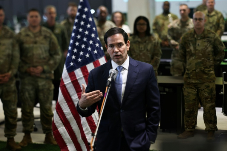 Marco Rubio en visite au Centre de coordination militaro-civile de Kiryat Gat, le 24 octobre 2025 ( POOL / Fadel SENNA )