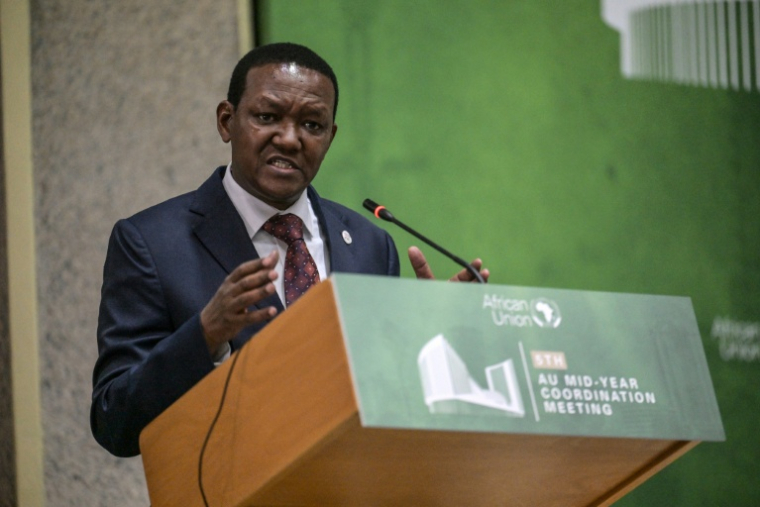 Le ministre kényan Alfred Mutua à Nairobi, le 12 juillet 2023 ( AFP / SIMON MAINA )
