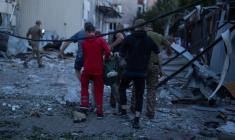 Conséquences d'une attaque au missile russe à Kramatorsk