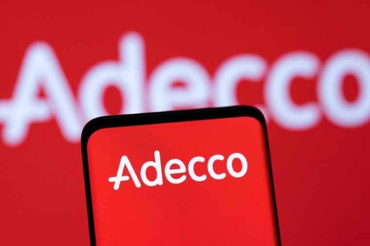 L'illustration montre le logo d'Adecco