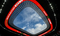 Vue du toit du stade Moulay Abdellah depuis l'intérieur de l'enceinte à quelques heures du match d'ouverture de la CAN entre le Maroc et les Comores, le 21 décembre 2025 ( AFP / Paul ELLIS )