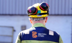 Salarié de British Steel, à Scunthorpe, dans Lincolnshire, dans l'est de l'Angleterre, le 17 avril 2025.  ( POOL / Danny Lawson )