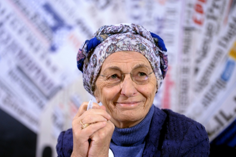 Emma Bonino lors d'une conférence de presse le 16 février 2018 à Rome  ( AFP / FILIPPO MONTEFORTE )
