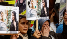 Manifestation de solidarité avec les manifestants anti-gouvernementaux iraniens, à Paris.