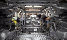 Ligne de production de véhicules électriques dans une usine de Volkswagen Anhui à Hefei