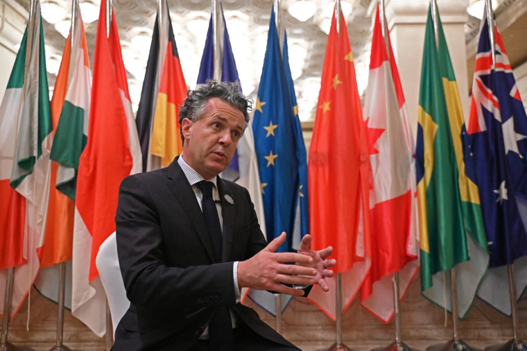 Christophe Béchu le 28 juillet à Chennai, en Inde. ( AFP / R.SATISH BABU )