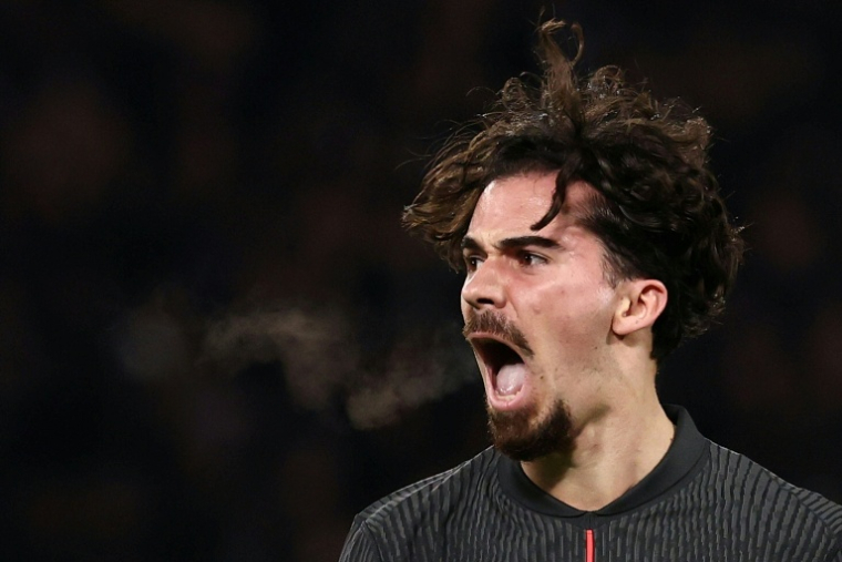 Le milieu de terrain portugais du Paris SG Vitinha, auteur d'un triplé lors du match de Ligue des champions contre Tottenham, le 26 novembre 2025 au Parc des Princes ( AFP / FRANCK FIFE )