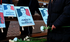 Rassemblement en hommage à Quentin Deranque à Metz, le 16 février 2026 ( AFP / Jean-Christophe VERHAEGEN )