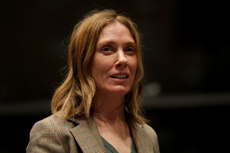 Claire Léost à Paris, le 1er avril 2024. ( AFP / ANNE-CHRISTINE POUJOULAT )