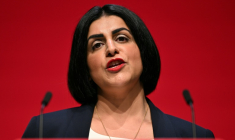 La ministre de l'Intérieur britannique Shabana Mahmood lors du congrès du parti travailliste le 29 octobre 2025 ( AFP / Oli SCARFF )