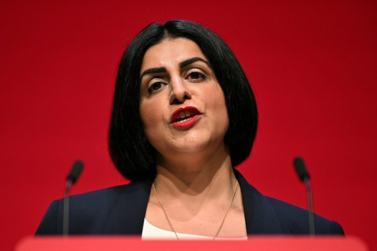 La ministre de l'Intérieur britannique Shabana Mahmood lors du congrès du parti travailliste le 29 octobre 2025 ( AFP / Oli SCARFF )