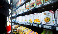 Produits de substitution à la viande dans un supermarché allemand