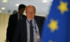 Andrius Kubilius à Bruxelles, en Belgique, le 21 mai 2025. ( AFP / NICOLAS TUCAT )