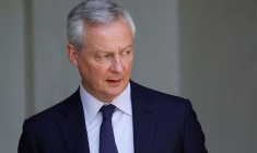 Le ministre français de l'Économie, des Finances, de l'Industrie et de la Sécurité numérique, Bruno Le Maire, au palais de l'Élysée à Paris, France