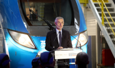 Thierry Mallet, PDG de Transdev, à Crespin, en 2023 ( AFP / FRANCOIS LO PRESTI )