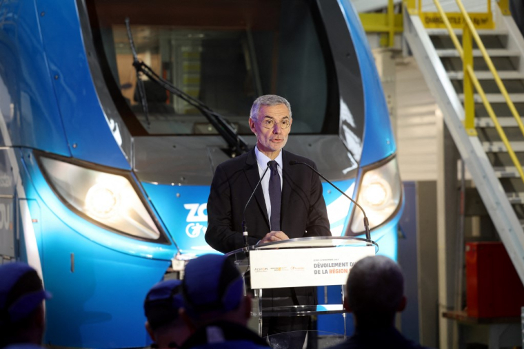 Thierry Mallet, PDG de Transdev, à Crespin, en 2023 ( AFP / FRANCOIS LO PRESTI )