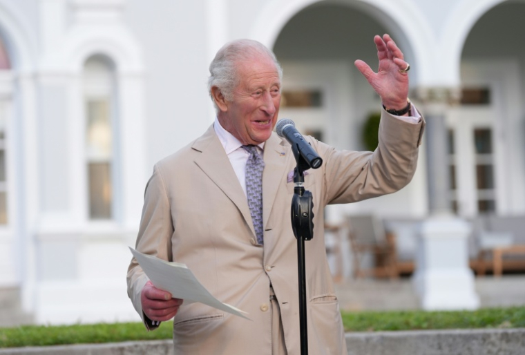 Le roi Charles III prononce un discours pendant une réception à Hamilton, dans les Bermudes, le 1er mai 2026 ( POOL / Yui Mok )