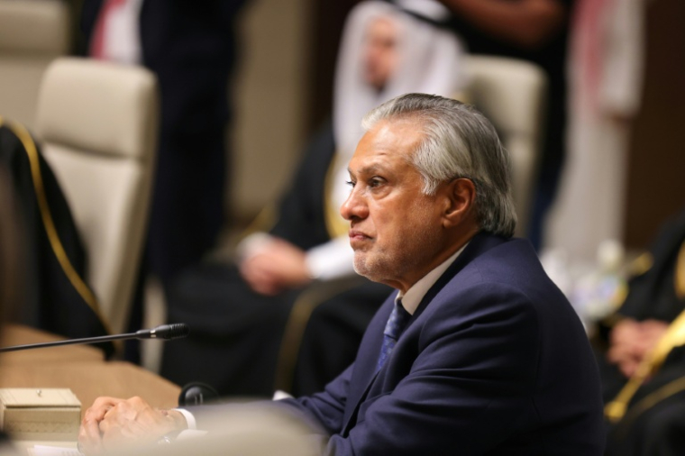 Le ministre des Affaires étrangères pakistanais, Ishaq Dar, le 19 mars 2026 à Ryad, en Arabie saoudite ( AFP / Fayez Nureldine )