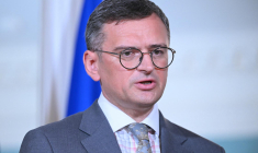 Le ministre ukrainien des Affaires étrangères Dmytro Kouleba à Washington DC, le 9 juillet 2024. ( AFP / MANDEL NGAN )