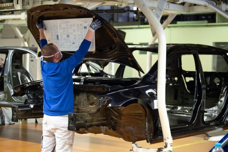 La chaîne de montage de Volkswagen à Wolfsburg