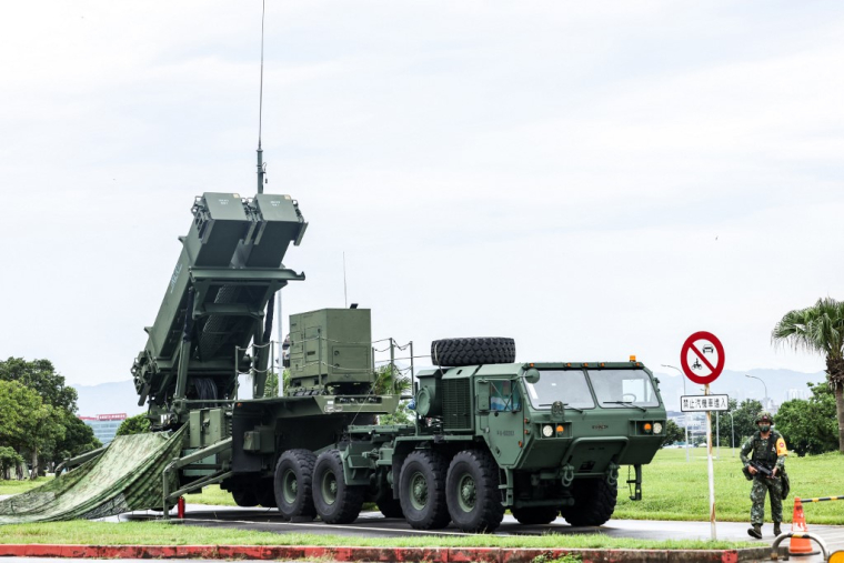 Un système de défense anti-aérienne Patriot à Taipei, à Taïwan, le 11 juillet 2025. ( AFP / I-HWA CHENG )