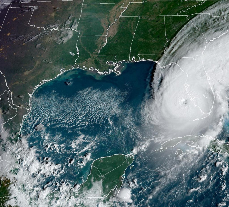 Le Golfe du Mexique vu de l'espace, lors du passage de l'ouragan Ian, en 2022 (illustration) ( GETTY IMAGES NORTH AMERICA / HANDOUT )