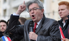 Jean-Luc Mélenchon à Lille, le 18 avril 2024. ( AFP / FRANCOIS LO PRESTI )