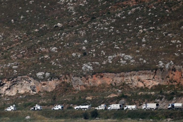 Convoi de l'ONU dans le sud du Liban, vu du nord d'Israël
