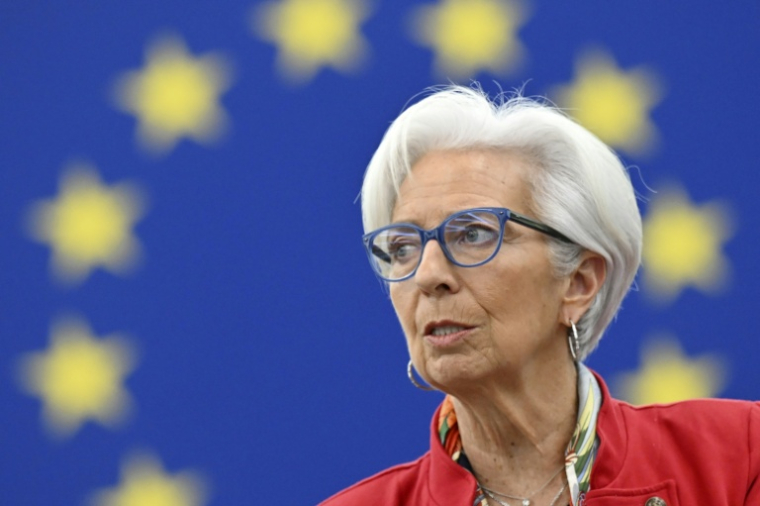 Christine Lagarde, présidente de la BCE, le 15 février 2023 à Strasbourg ( AFP / Frederick FLORIN )