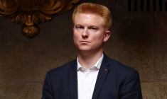 Adrien Quatennens à Paris, le 11 avril 2023. ( AFP / THOMAS SAMSON )