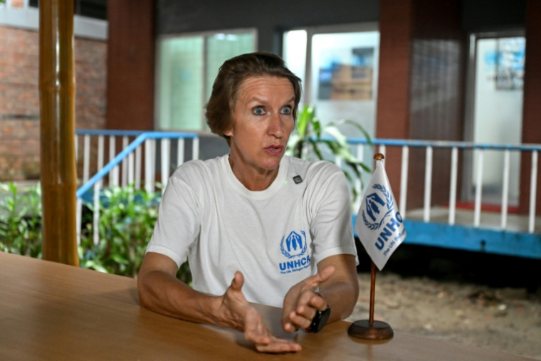 TAstrid Castelein, représentante adjointe du HCR, lors d'un entretien avec l'AFP à Cox's Bazar, le 22 juin 2026 au Bangladesh ( AFP / Munir UZ ZAMAN )