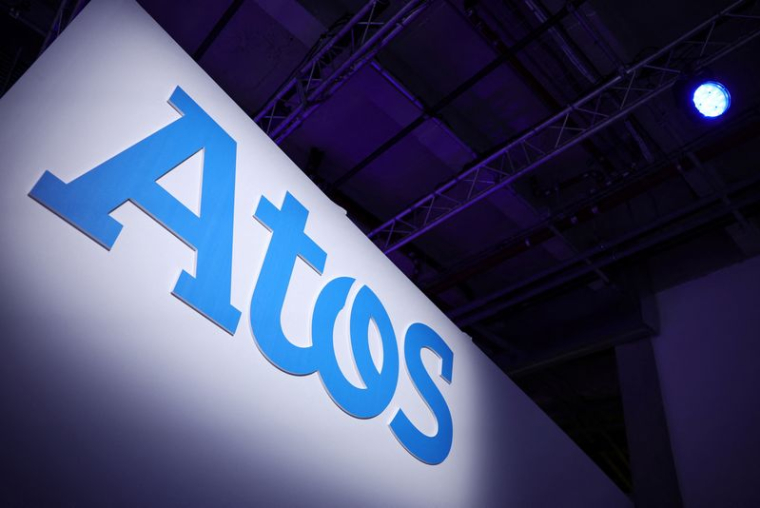 Le logo de Atos à Paris, en France