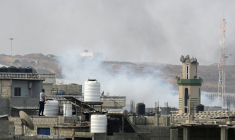 Un site visé par des frappes israéliennes, à Rafah