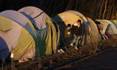 Camp de migrants de fortune à Dunkerque