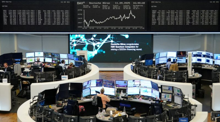 L'indice boursier allemand DAX est représenté à la bourse de Francfort