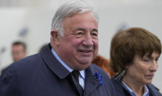 Gérard Larcher à Paris, le 8 mai 2023. ( POOL / MICHEL EULER )