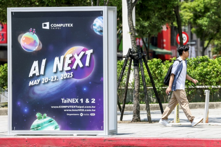 Affiche du salon Computex, le 16 mai 2025 à Taipei ( AFP / I-Hwa Cheng )