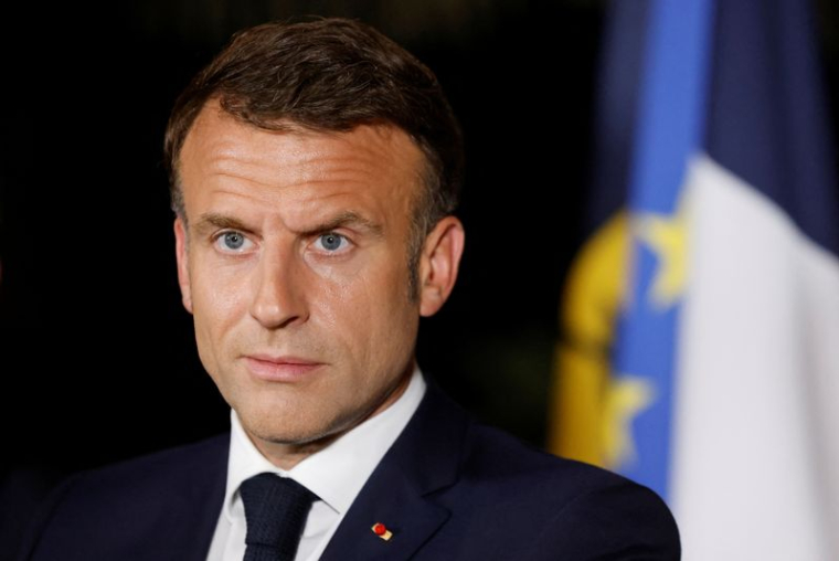 Emmanuel Macron lors d'un discours en Nouvelle-Calédonie